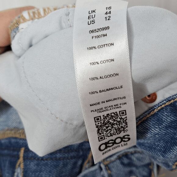 ASOS Distressed Jean Shorts size 12 - Picture 6 of 6